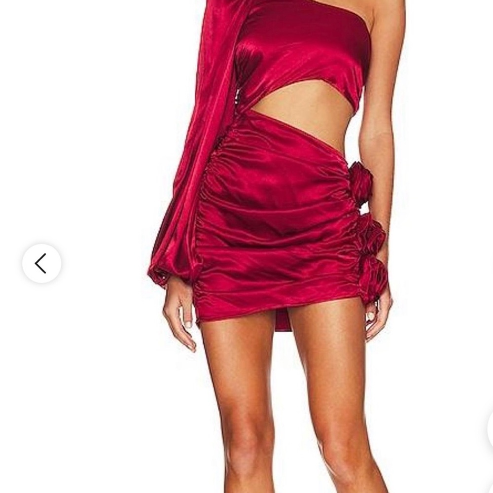 For Love And Lemons Red One-Shoulder Mini Dress